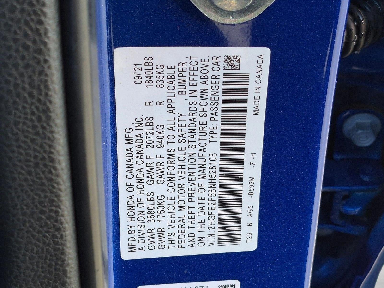2022 Honda Civic Sedan Sport CVT