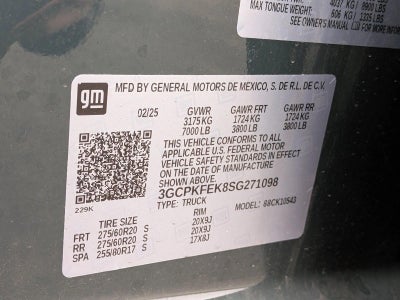 2025 Chevrolet Silverado 1500 Crew Cab Short Box 4-Wheel Drive LT Trail Boss