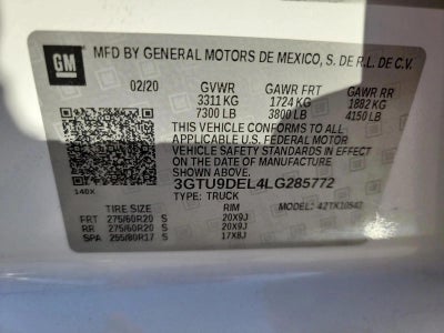 2020 GMC Sierra 1500 Crew Cab Short Box 4-Wheel Drive SLT
