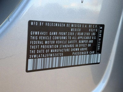 2015 Volkswagen Jetta 4dr DSG 2.0L TDI S Sedan