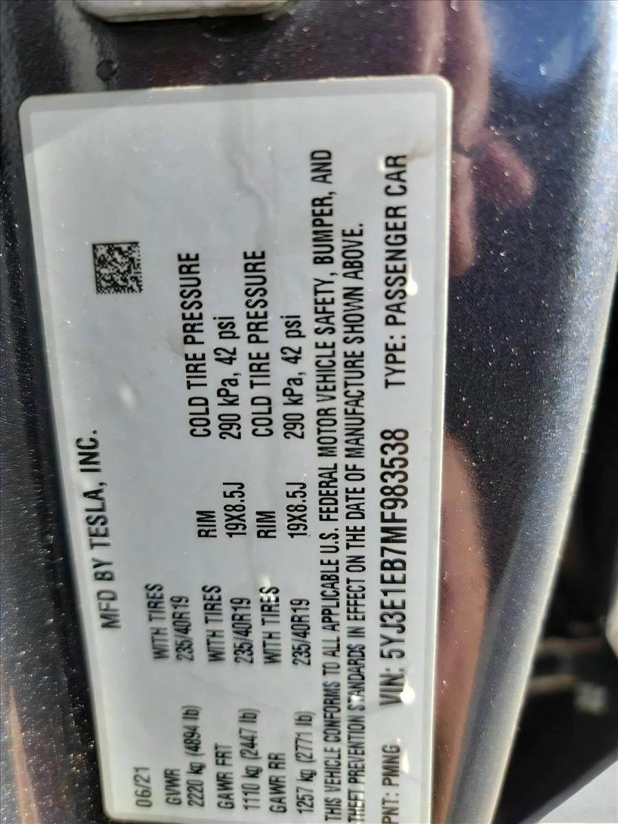 2021 Tesla Model 3 Long Range AWD