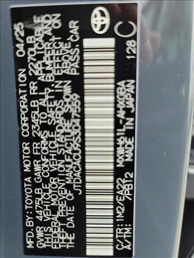 2025 Toyota Prius Plug-In Hybrid XSE (Natl)