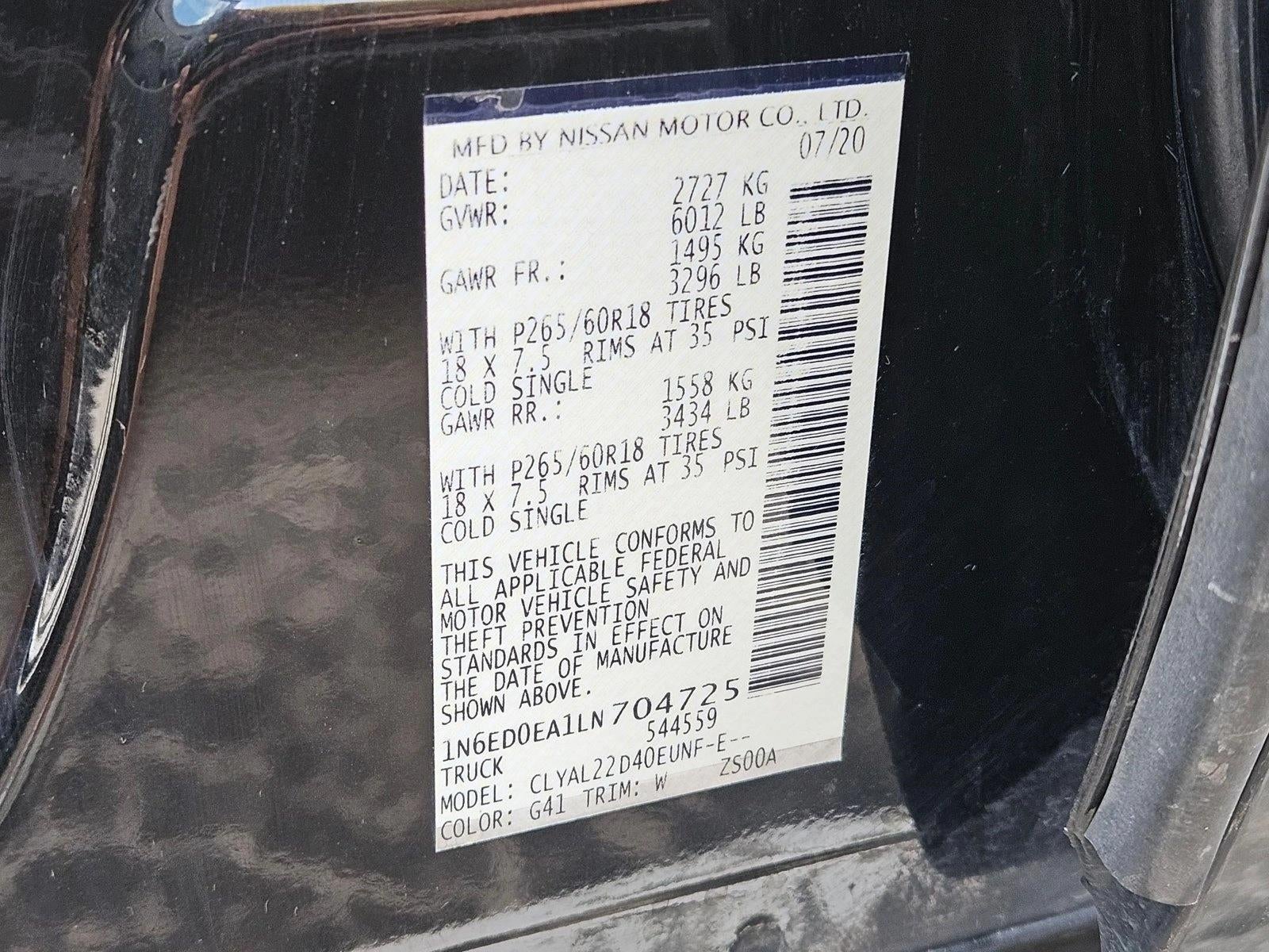 2020 Nissan Frontier Crew Cab SV 4x2