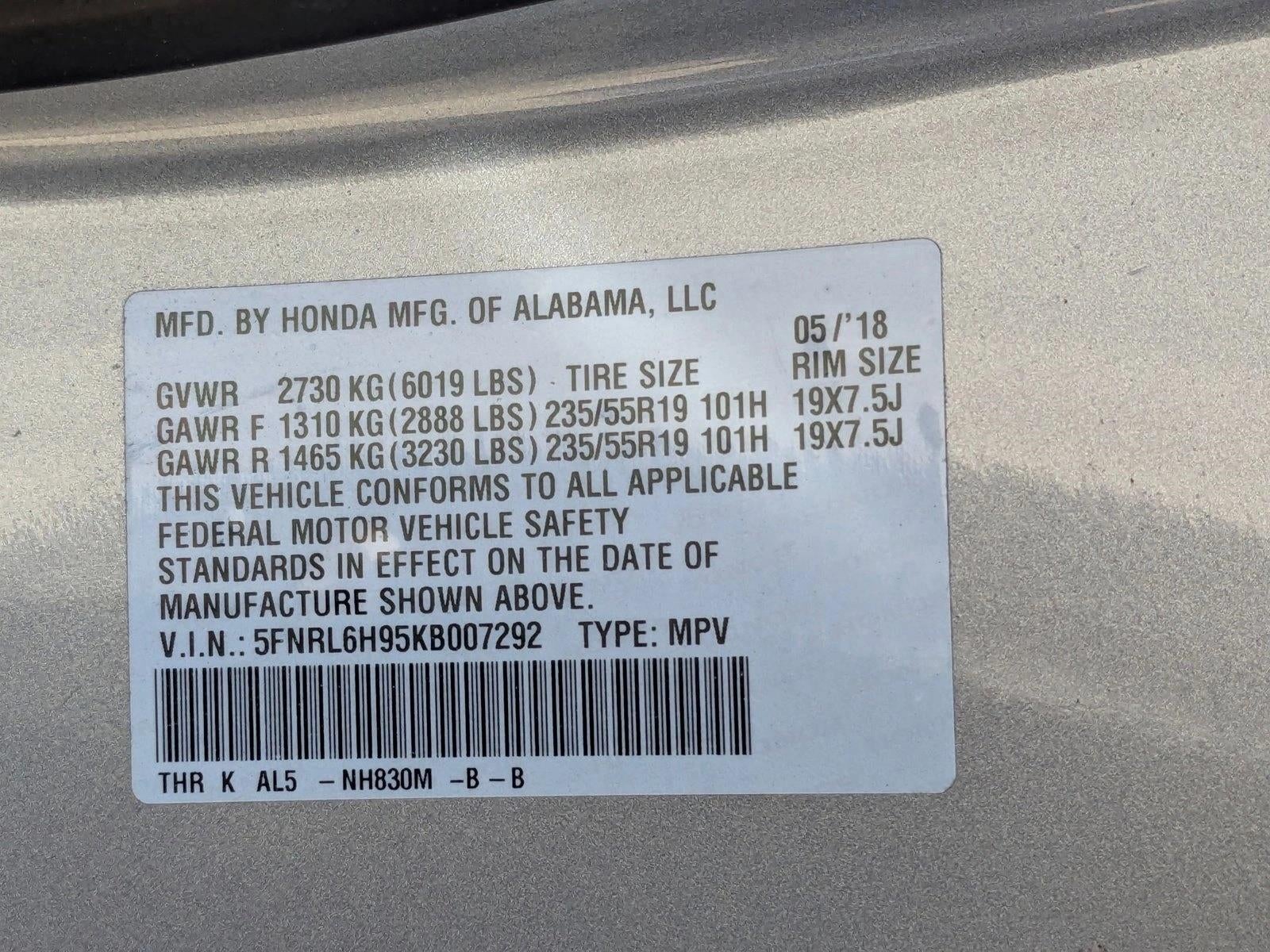 2019 Honda Odyssey Elite