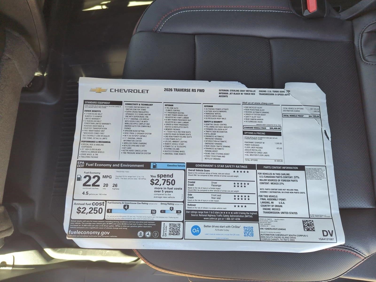 2026 Chevrolet Traverse RS