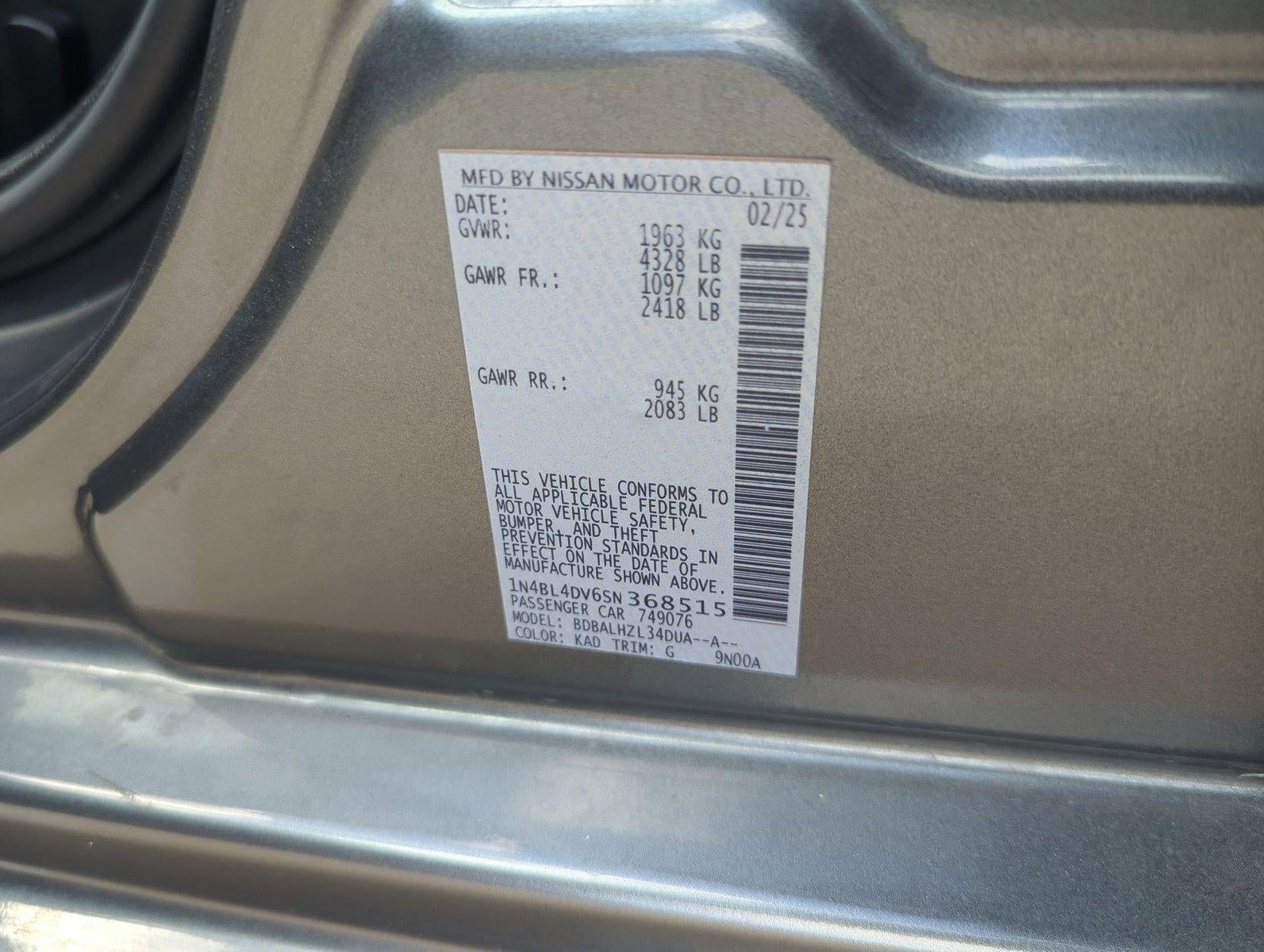 2025 Nissan Altima SV FWD
