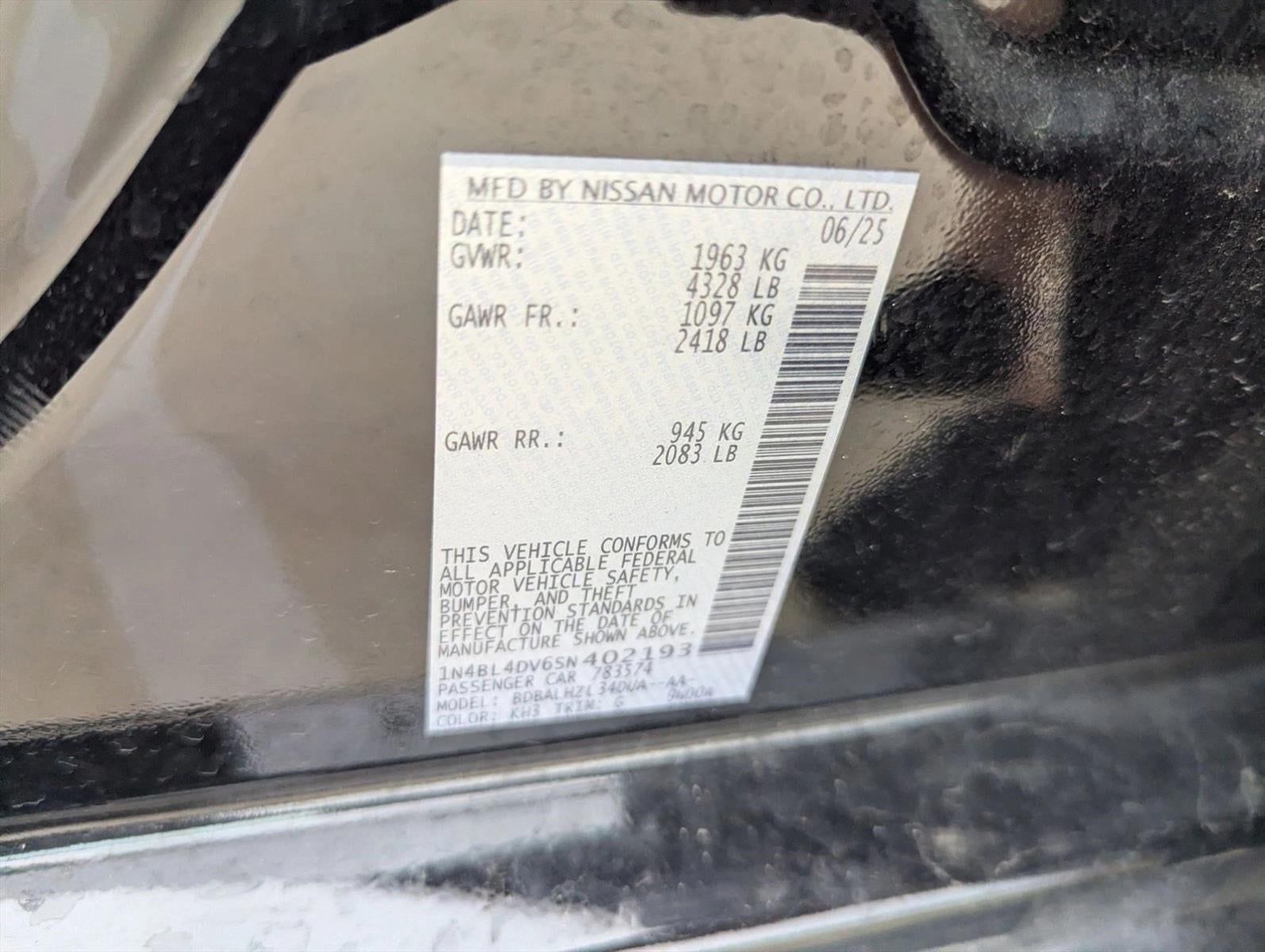 2025 Nissan Altima SV FWD
