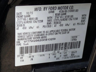 2016 Ford Super Duty F-250 SRW 4WD Crew Cab 6-3/4 Ft Box Lariat