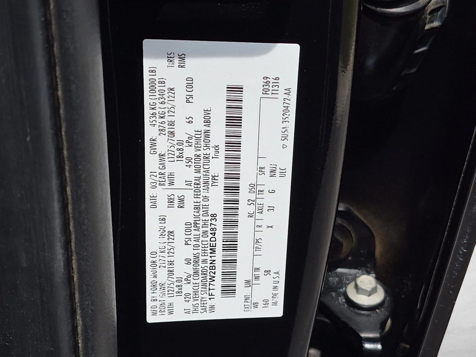 2021 Ford Super Duty F-250 SRW LARIAT 4WD Crew Cab 6.75' Box