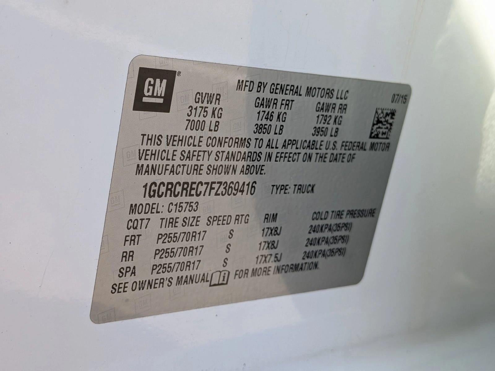 2015 Chevrolet Silverado 1500 Double Cab Standard Box 2-Wheel Drive LT