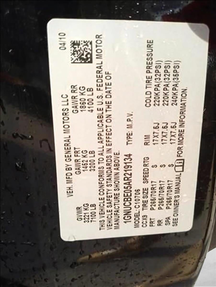 2010 Chevrolet Tahoe 2WD 4dr 1500 LT