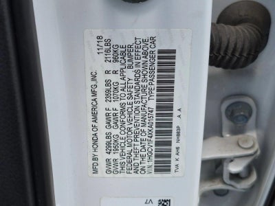 2019 Honda Accord Sedan EX 1.5T CVT