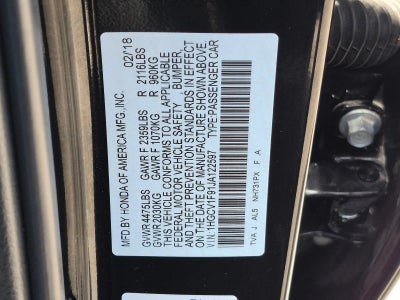 2018 Honda Accord Sedan Touring 1.5T CVT