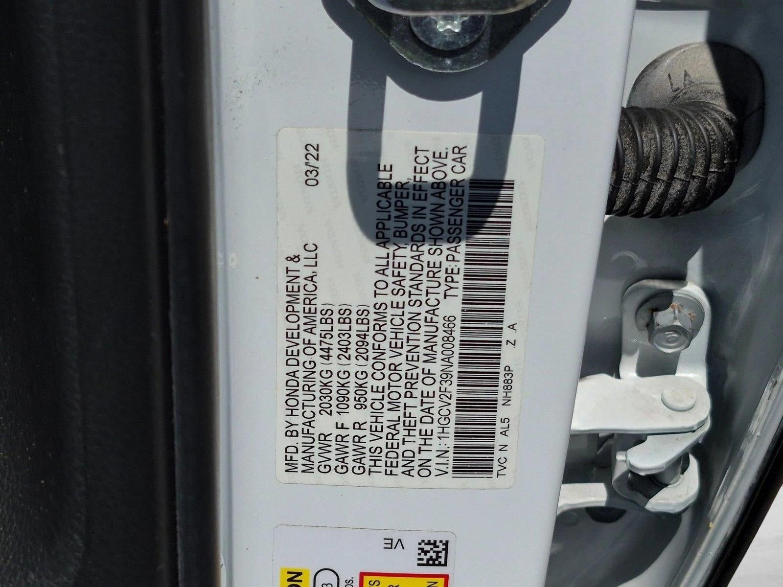 2022 Honda Accord Sedan Sport 2.0T Automatic
