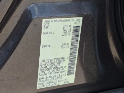 2015 Nissan Altima 4dr Sdn I4 2.5 S