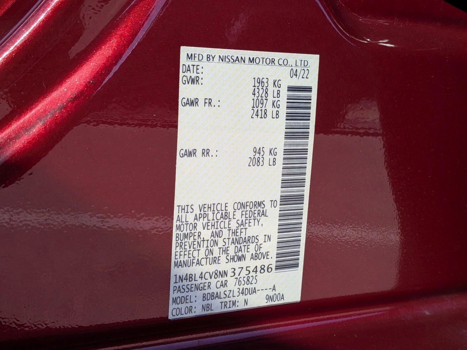 2022 Nissan Altima 2.5 SR Sedan