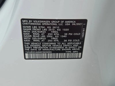 2021 Volkswagen Atlas 2021.5 3.6L V6 SE w/Technology FWD
