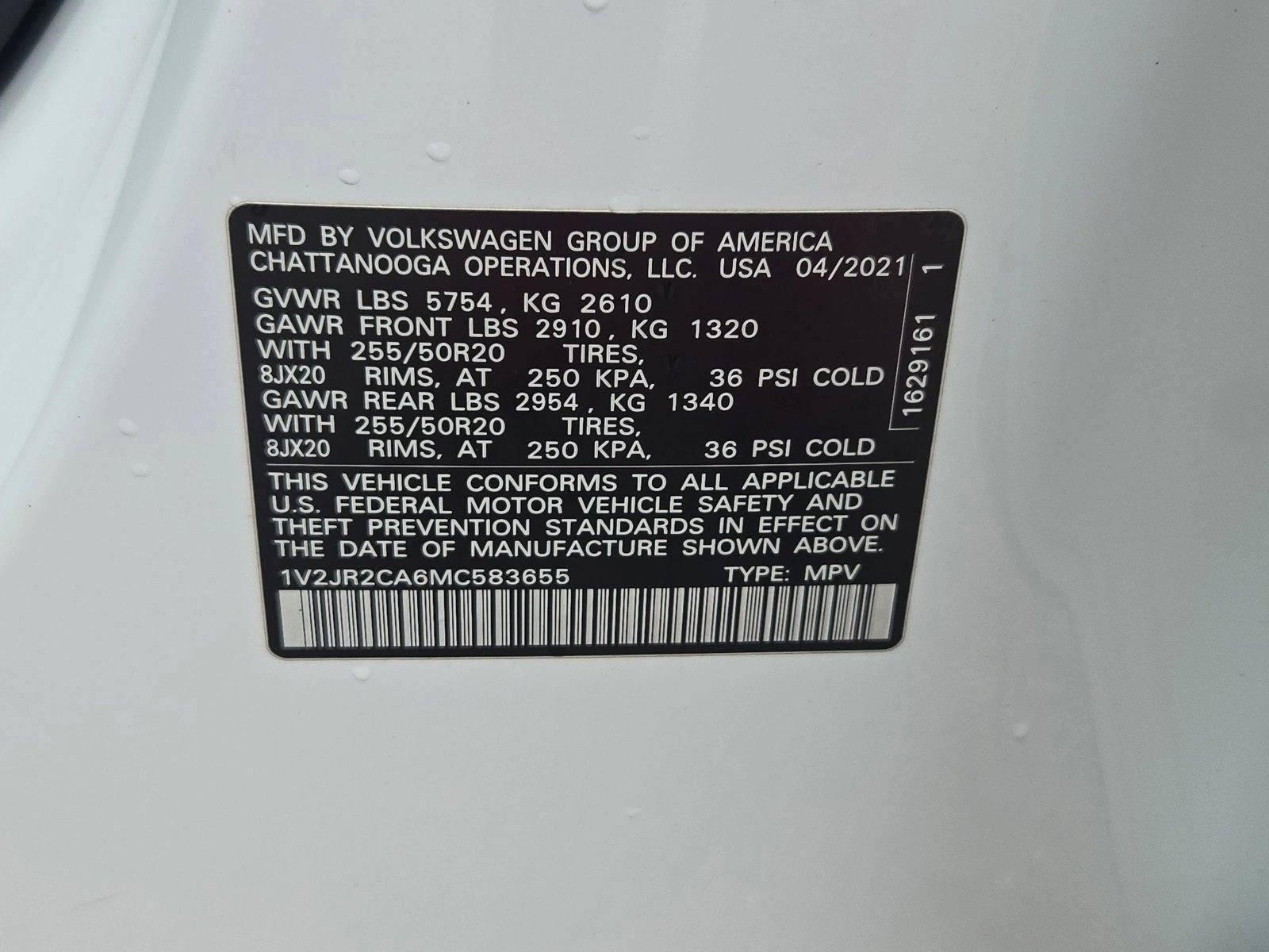 2021 Volkswagen Atlas 2021.5 3.6L V6 SE w/Technology FWD