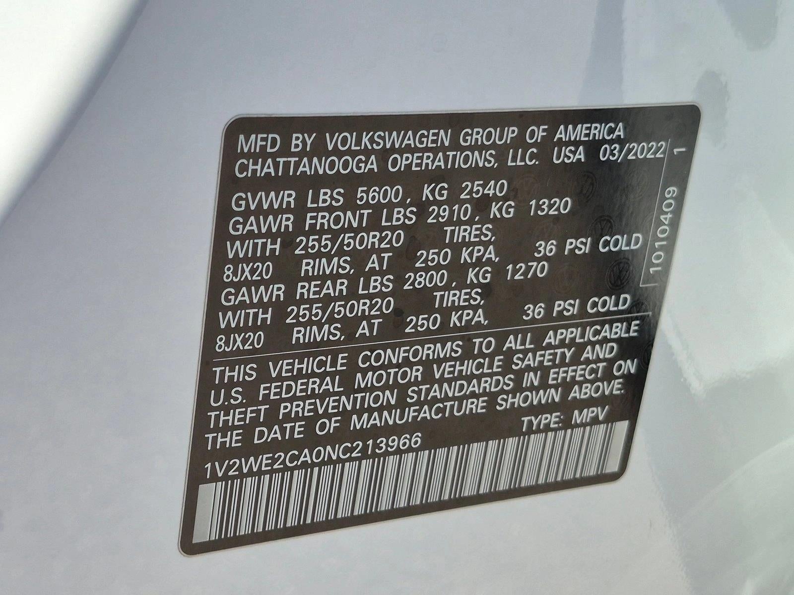 2022 Volkswagen Atlas Cross Sport 3.6L V6 SE w/Technology FWD