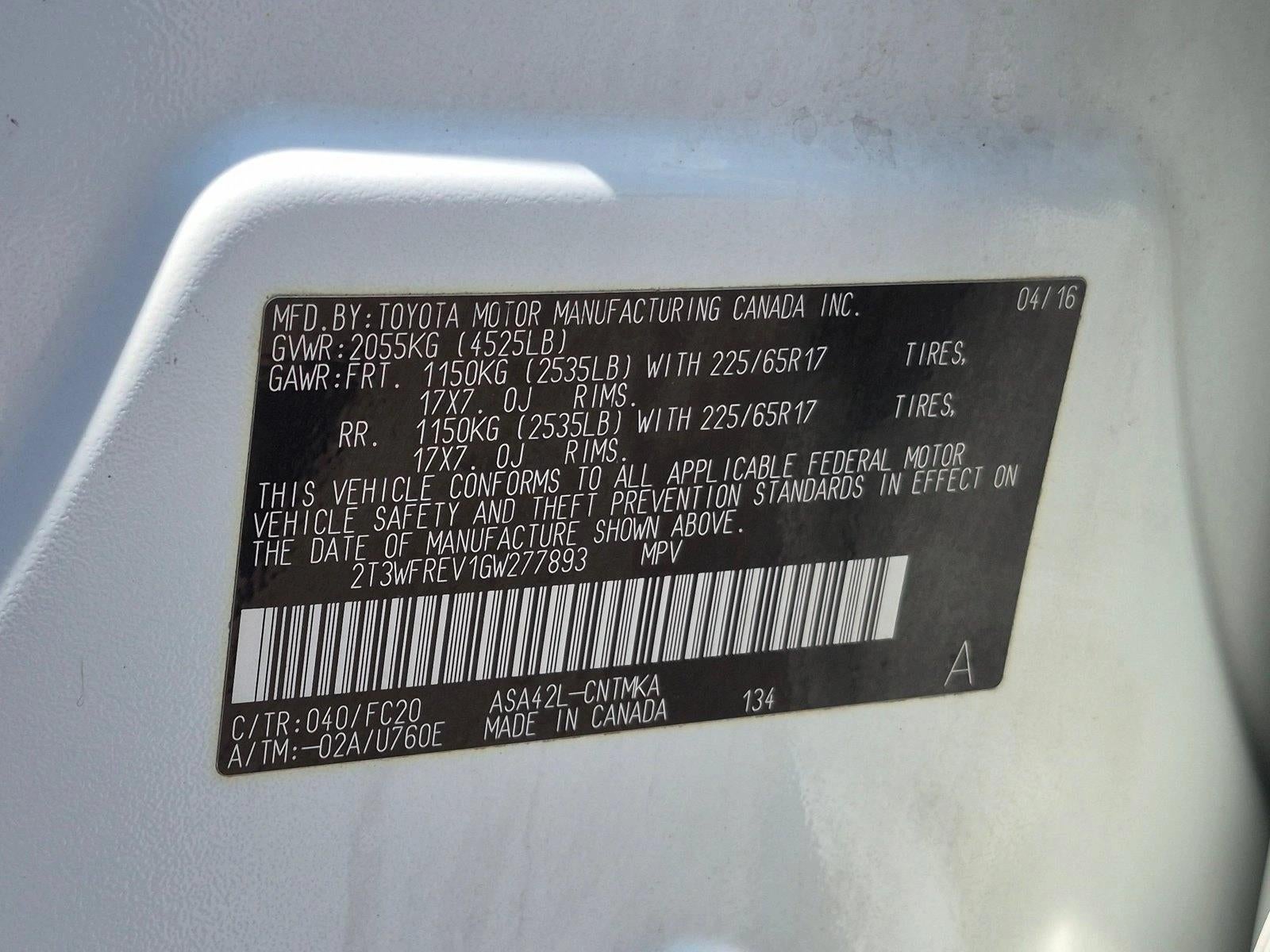 2016 Toyota RAV4 FWD 4dr XLE (GS)