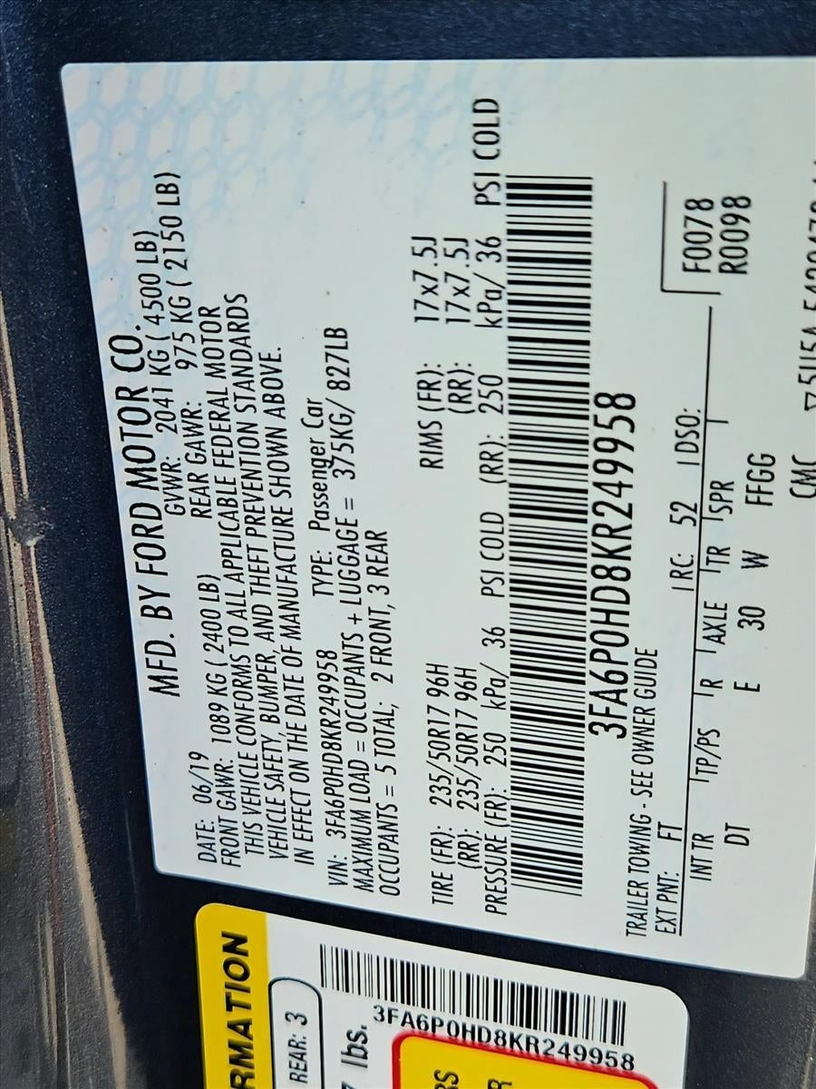 2019 Ford Fusion SE FWD