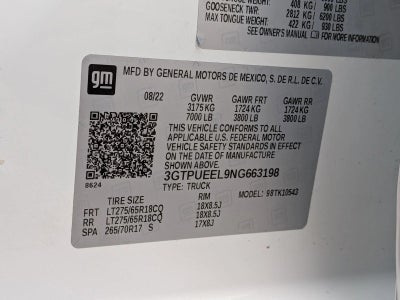 2022 GMC Sierra 1500 Crew Cab Short Box 4-Wheel Drive AT4