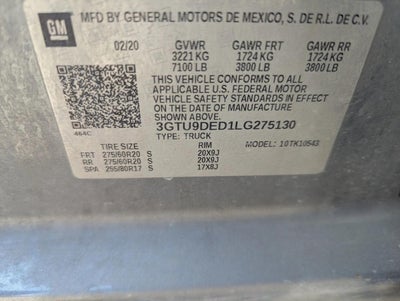 2020 GMC Sierra 1500 Crew Cab Short Box 4-Wheel Drive SLT