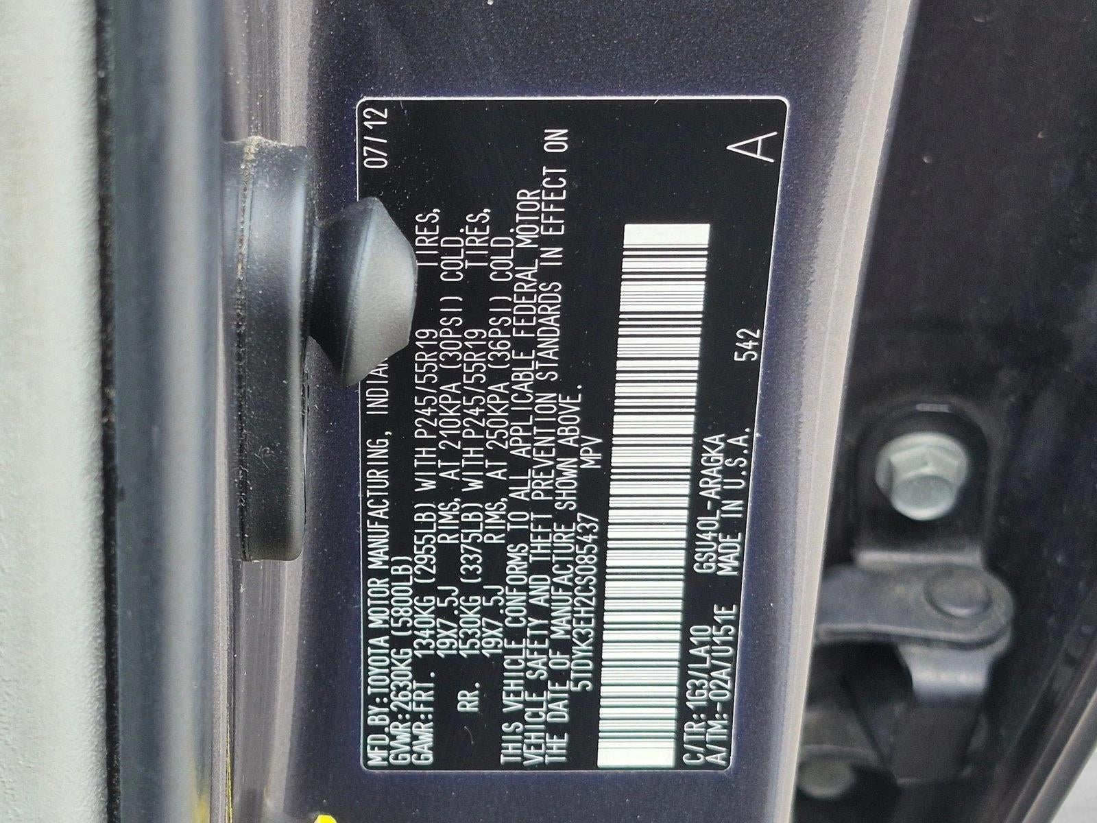 2012 Toyota Highlander FWD 4dr V6 Limited (Natl)