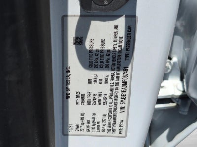 2021 Tesla Model 3 Standard Range Plus RWD