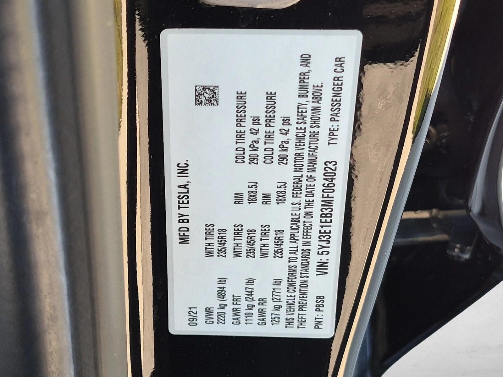 2021 Tesla Model 3 Long Range AWD
