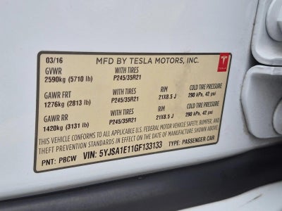 2016 Tesla Model S 4dr Sdn RWD 70 kWh Battery