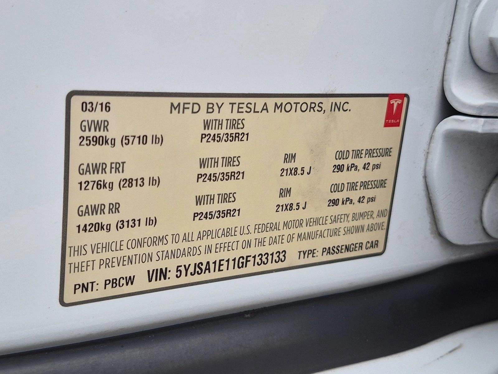 2016 Tesla Model S 4dr Sdn RWD 70 kWh Battery