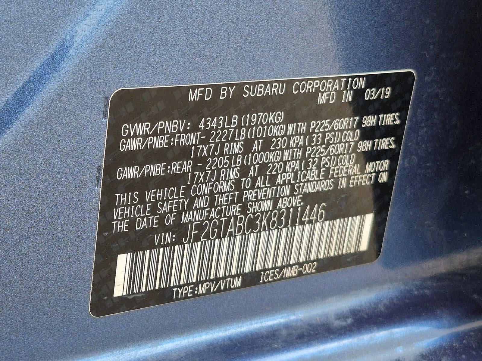 2019 Subaru Crosstrek 2.0i CVT