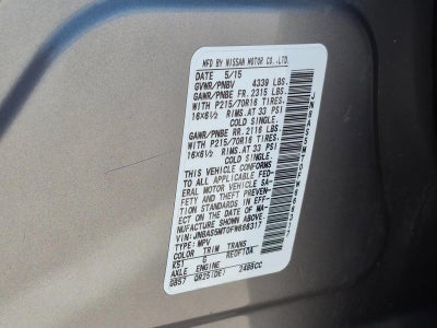 2015 Nissan Rogue Select FWD 4dr S