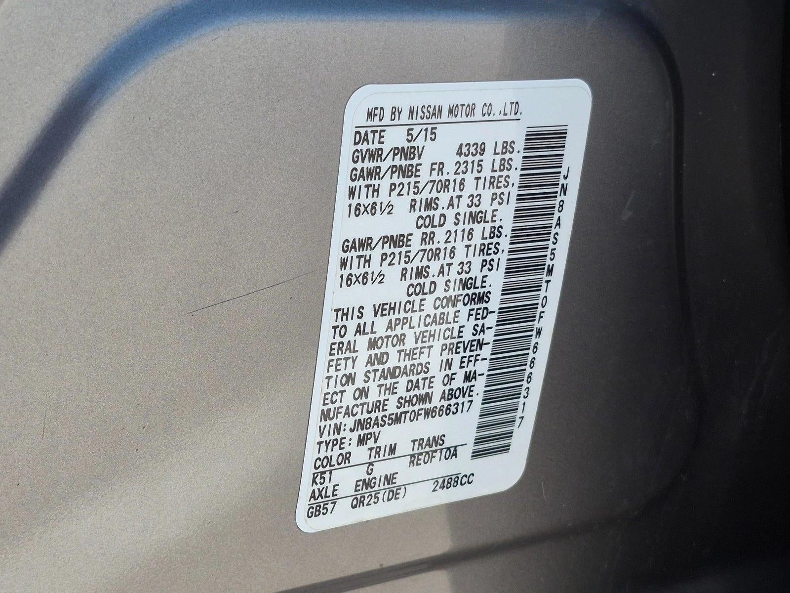 2015 Nissan Rogue Select FWD 4dr S