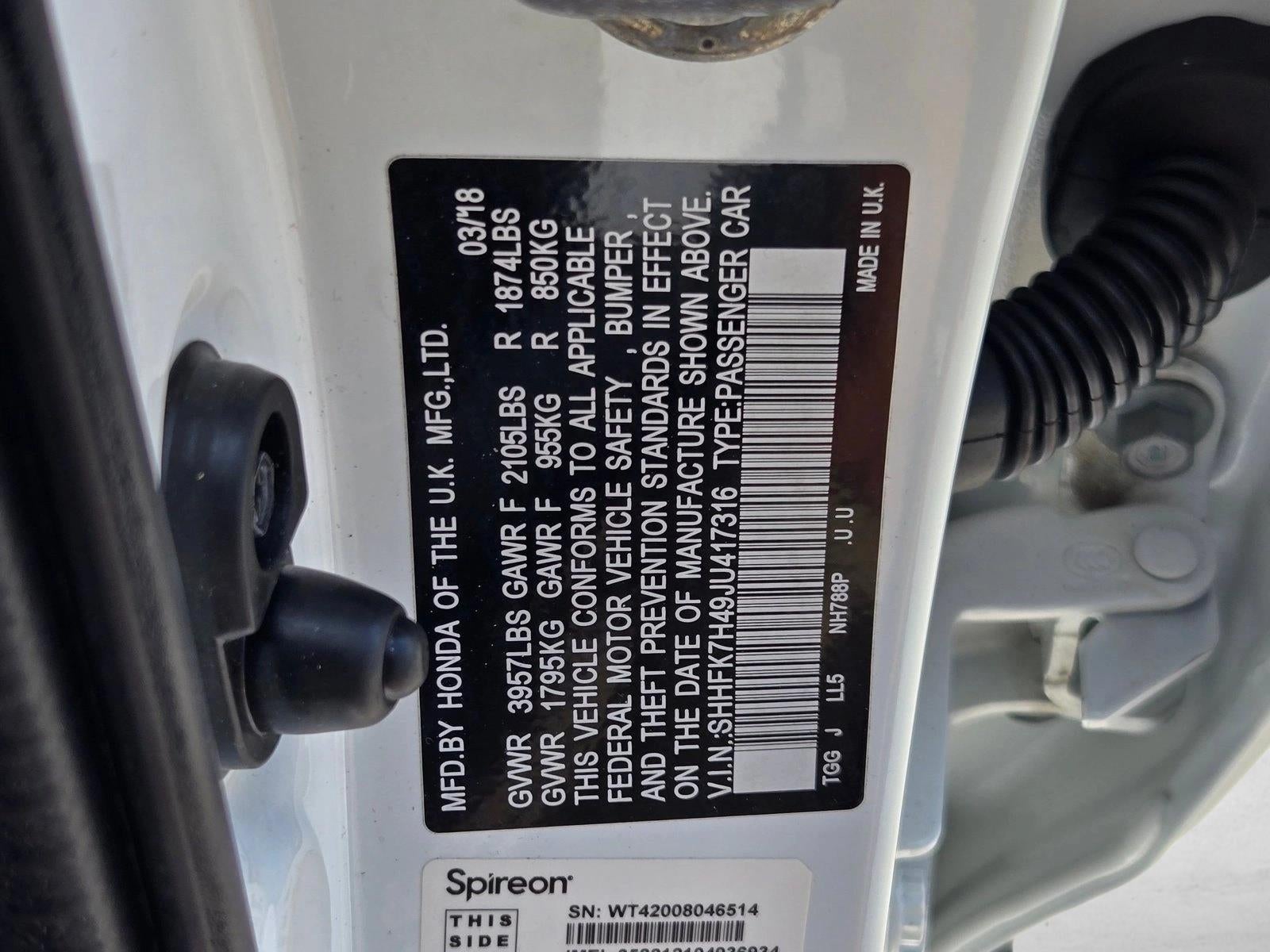 2018 Honda Civic Hatchback Sport CVT