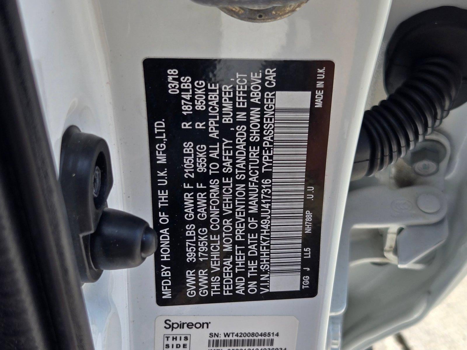2018 Honda Civic Hatchback Sport CVT