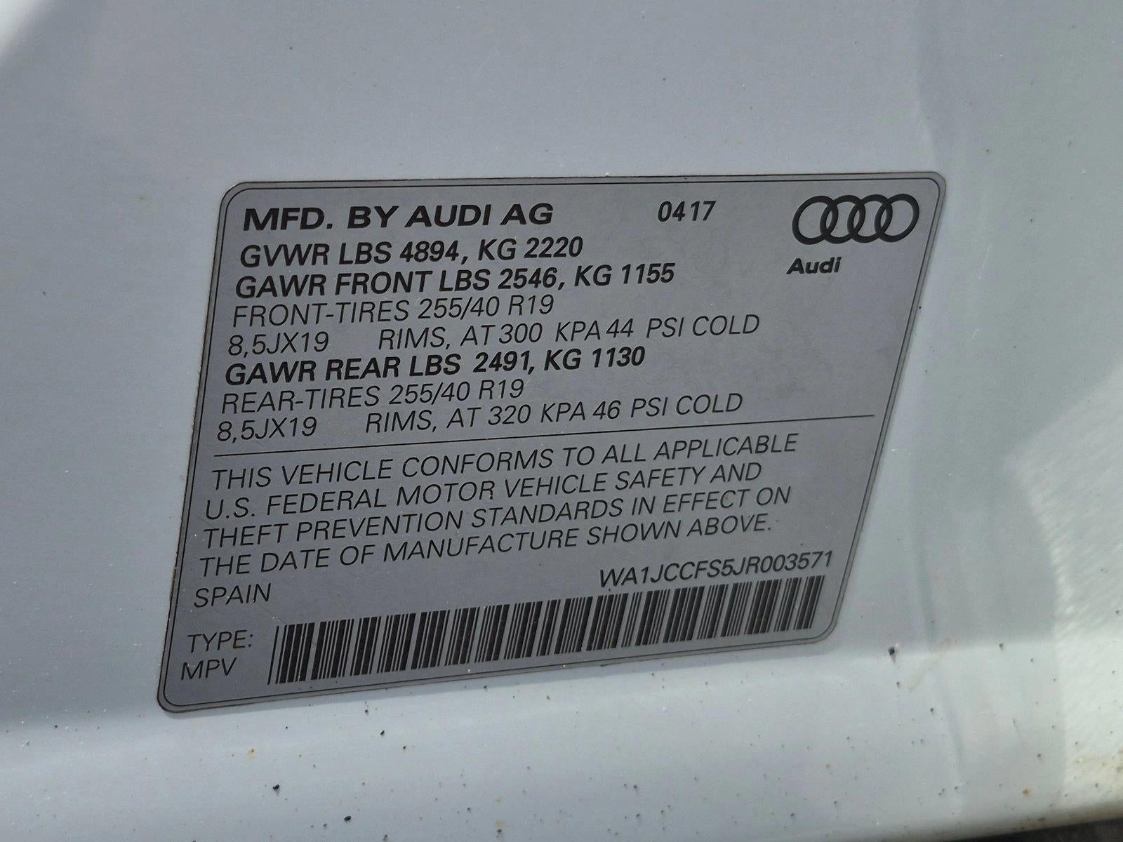 2018 Audi Q3 2.0 TFSI Premium Plus quattro AWD