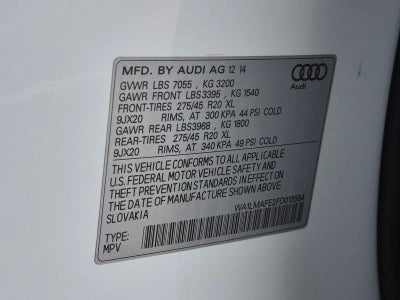 2015 Audi Q7 quattro 4dr 3.0L TDI Premium Plus