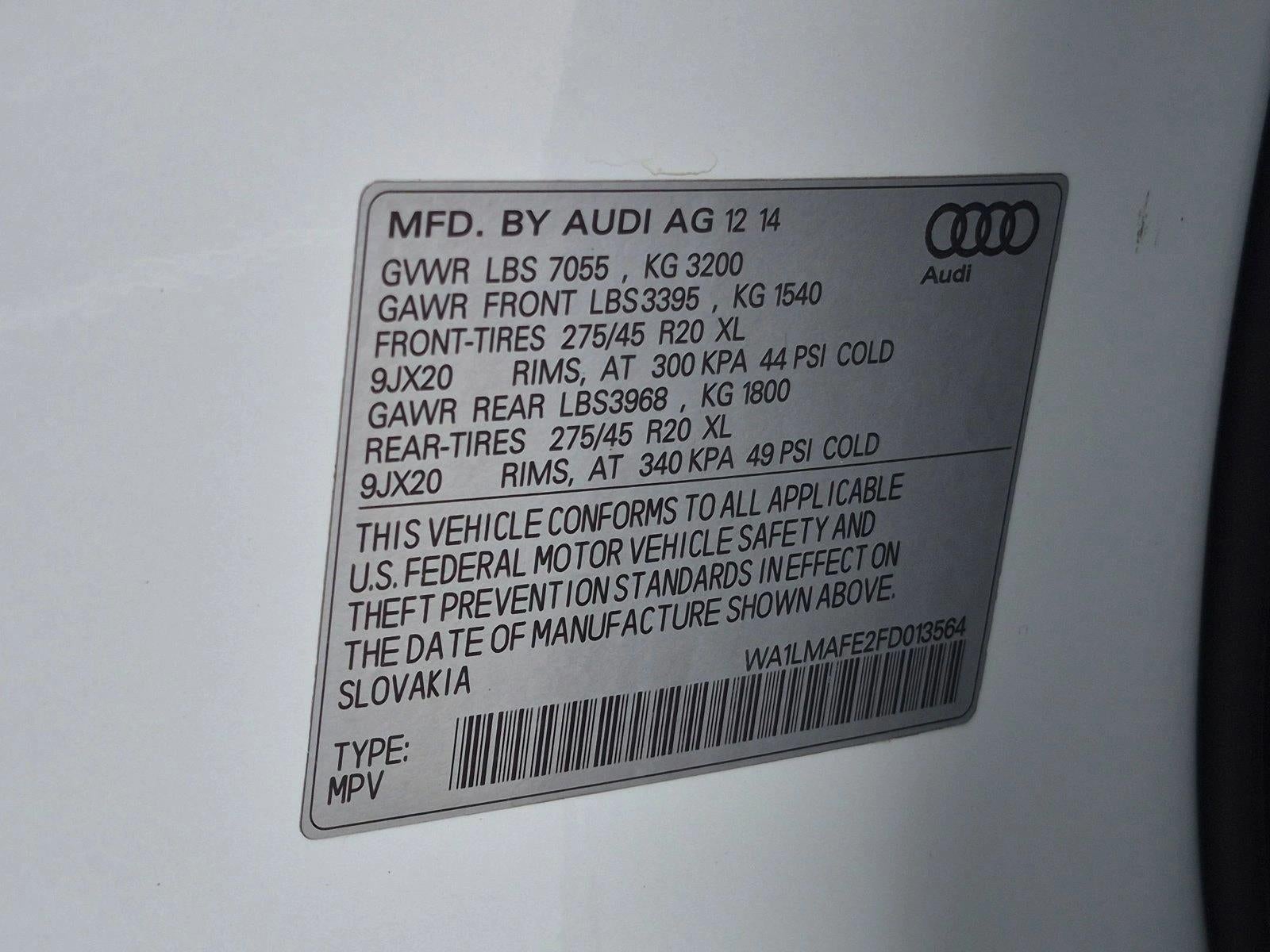 2015 Audi Q7 quattro 4dr 3.0L TDI Premium Plus