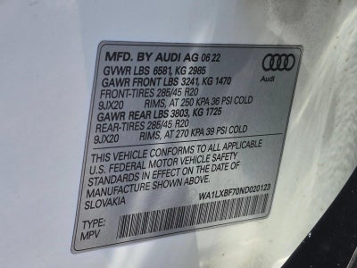 2022 Audi Q7 Premium Plus 55 TFSI quattro