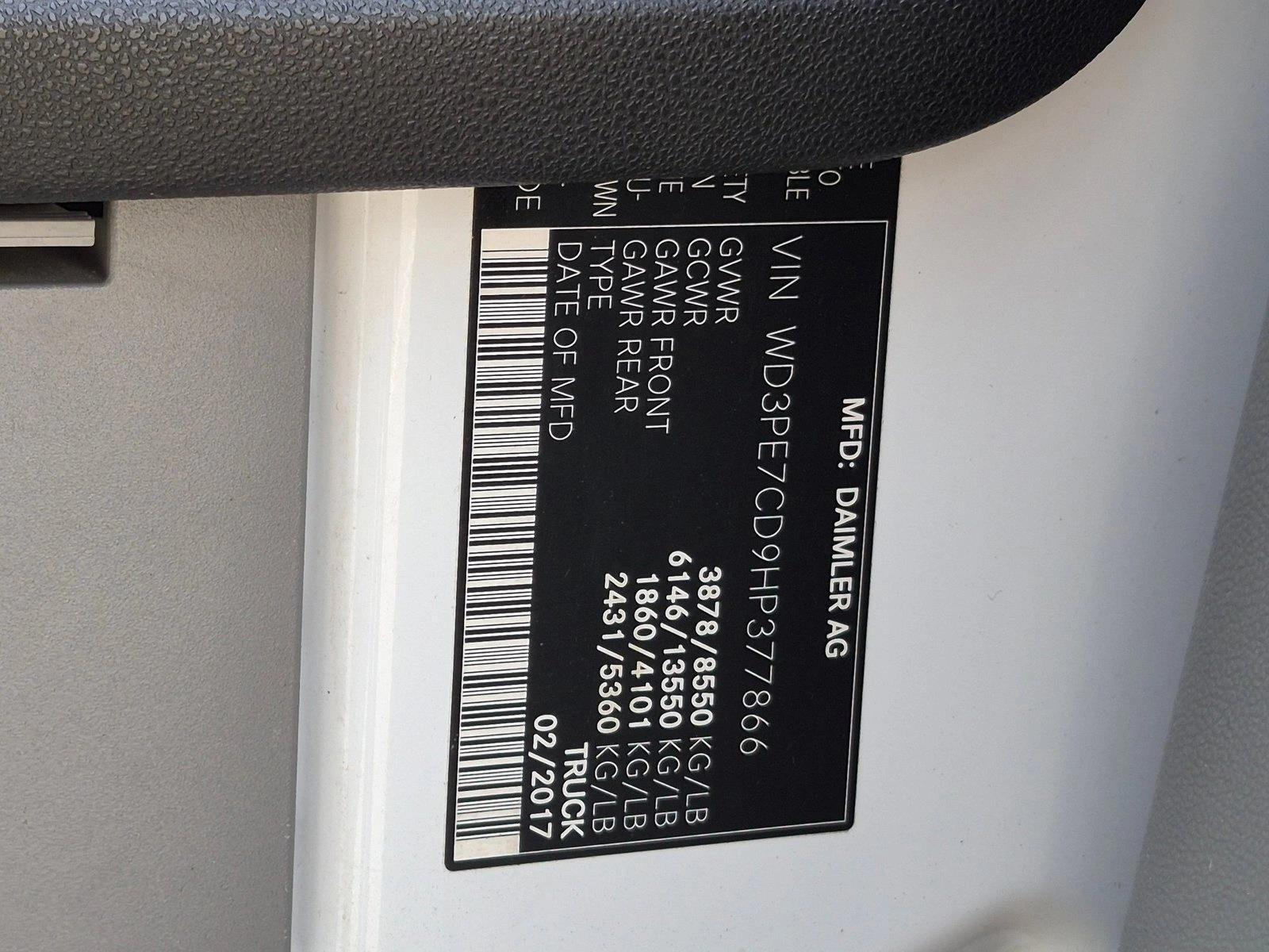 2017 Mercedes-Benz Sprinter Cargo Van 2500 Standard Roof V6 144" Worker RWD